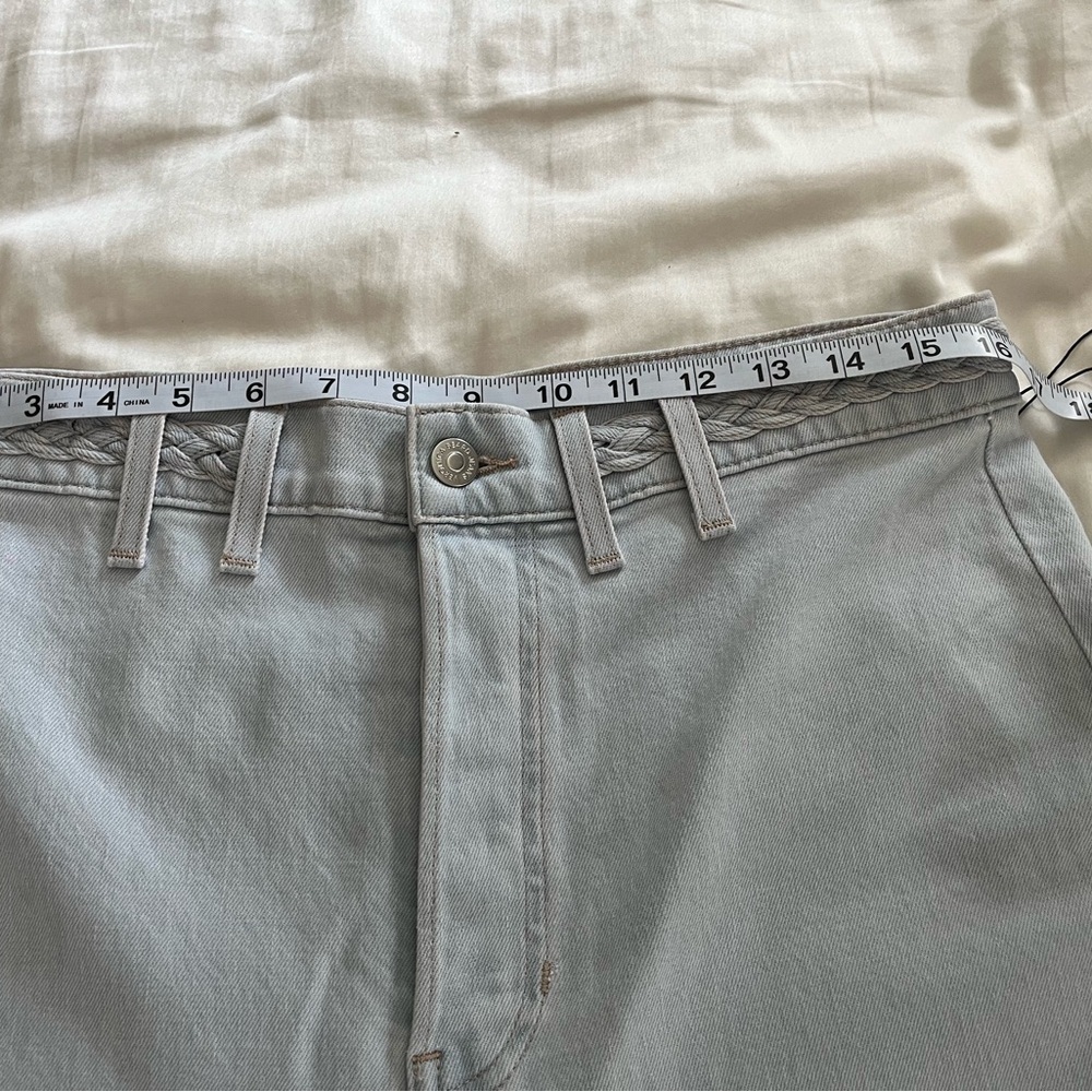 Veronica Beard Grant Wide Leg Jeans Braided High Waist Size 31 Aspen Wash - Picture 14 of 16